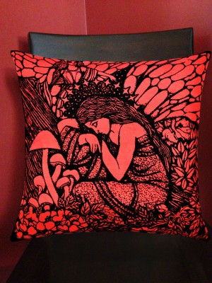 16" Hippie Tie Dye Forestcore Fairy Tale Queen Celtic Decorative Square Throw Pillow Cushion Cover