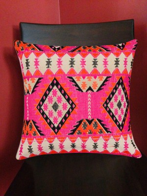 16" Turkish Pattern Handloom Textured Tribal Jacquard Throw Pillow Multi Bohemian Cushion Cover
