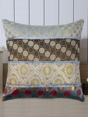 16" Unique Bohemian Silk Fabric Patchwork Multi Designer Accent Square Cushion Throw Pillow Cover