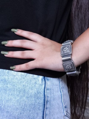 Vintage Gypsy Designer Kangan Tribal Kada Silver Oxidised Adjustable Free Size Bracelet Bangle