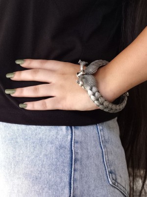 Traditional Designer Indian Peacock Kangan Kada Silver Oxidised Openable Bohemian Bangle Bracelet