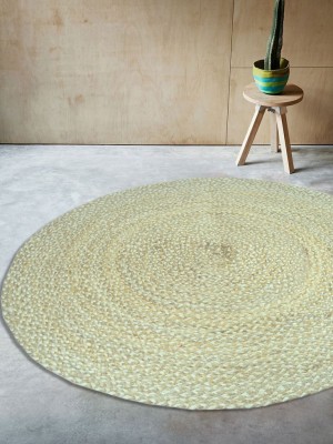 Handmade Reversible Natural Jute Sisal Braided Round Aesthetic Rugs - 4 Ft