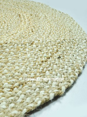 Handmade Reversible Natural Jute Sisal Braided Round Aesthetic Rugs - 4 Ft