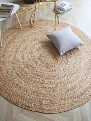 Handmade Reversible Natural Jute Sisal Braided Round Rugs - 6 Ft