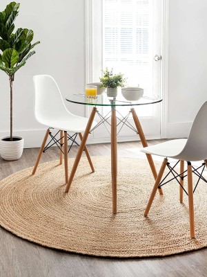 Handmade Reversible Natural Jute Sisal Braided Round Rugs - 6 Ft