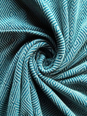 Blue Premium Quality Natural Cotton Textured Sofa Throw with Fringes - Elegant, Durable & Comfortable