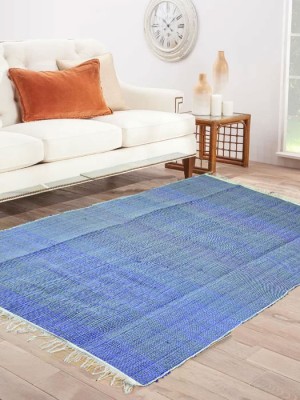 Bohemian Cotton Hand-Loomed Chindi Rag Rug (3x6 ft) - Handmade Reversible Decorative Yoga Floor Mat