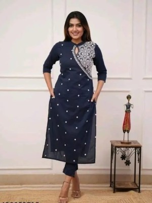 Blue Embroidered Readymade Pakistani Designer Cord Set Kurti Pant Set Indian Salwar Kameez Set