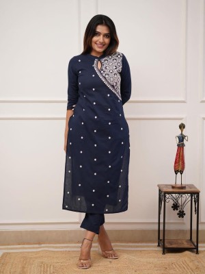 Blue Embroidered Readymade Pakistani Designer Cord Set Kurti Pant Set Indian Salwar Kameez Set