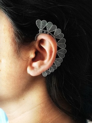 Heart Shape Designer Ear Wrap Earcuff Earrings Bohochic Tribal Silver Oxidized Earring Jewellery