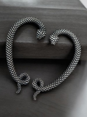 Unique Snake Designer Earcuff Earrings Brass Tribal Silver Oxidized Ear Wrap Earring Jewellery