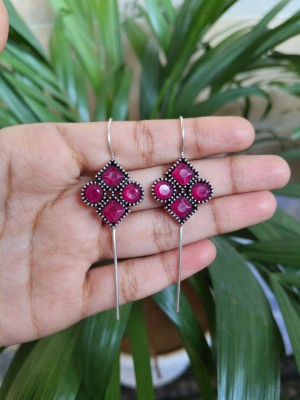 Ethnic Stone Designer Needle Earcuff Earrings Silver Oxidized Earring Bohochic Jewellery