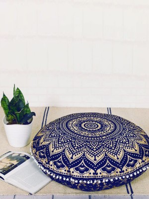 32" Ombre Mandala Floor Pillow Cover Colorful Boho Round Floor Cushion Cover, Dog Pet Bed