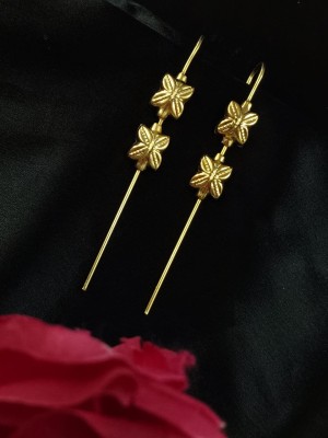 Stylish Gold Plated Needle Earcuff Earrings Elegant Flower Designer Earring Jewellery for Her