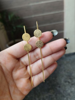 Premium Gold Plated Needle Earcuff Earrings Trendy Designer Ear Wrap Earring Jewellery