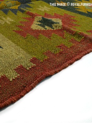Colorful Hand Woven Kilim Rugs Southwestern Jute Area Rug 3 X 5 Ft