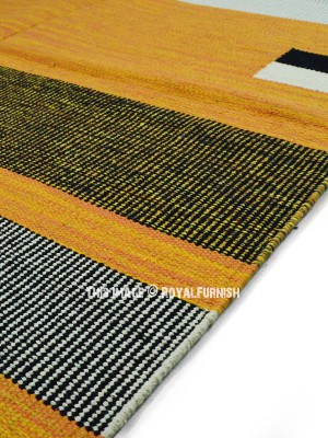 Boho Multi Colorful Reversible Southwestern Area Rugs Cotton Kilim Rug 4x6 Ft