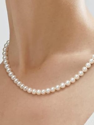 White Pearl Necklace Set Pearl Necklace Stud Earrings Jewellery Set