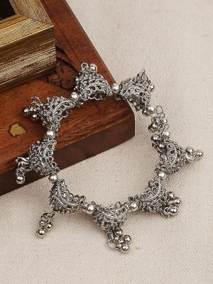 Gajra Bracelet Cuff Silver Replica Oxidised Flexible Bangle Bracelet Affordable Hoop Cuff Style Fashion Jewelry