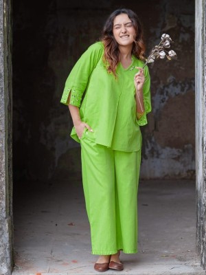 Swati Green Classy Office Wear Cord Set for Women Salwar Kameez Co Ord - Set of 2