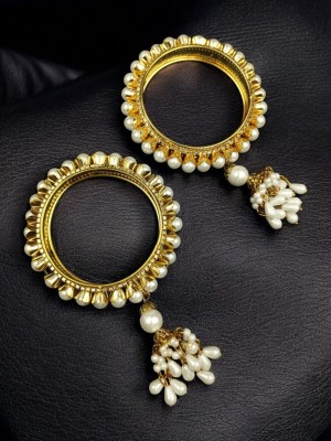 Traditional Gold Plated Antique Pearl Bangle Party Wear Designer Ethnic Indian Bracelet for Women