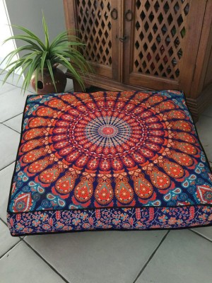 Barmeri Naaptol Cotton Mandala Floor Pillow Cover Square Cushion Cover Pet Bedding - 36 Inch