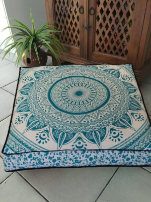 New Lotus Ombre Indian Mandala Floor Pillow Cover Square Cushion Cover - 36 Inch