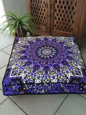 Jaipuri Handlook Mandala Floor Pillow Cover Square Cushion Cover - 36 Inch