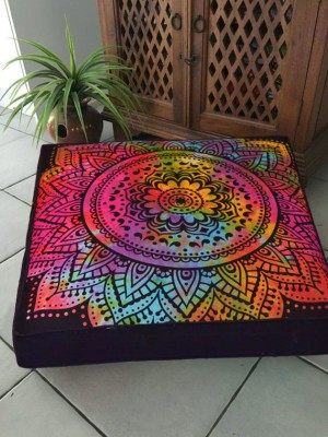 Black Multi Floor Pillow Cover Square Cushion Cover Dog Cat Pet Bedding - 36 Inch