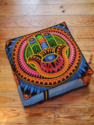 Psychedelic Hippie Floor Pillow Cover Square Cushion Cover Dog Cat Pet Bedding - 36 Inch