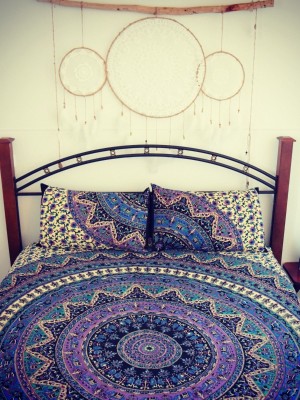 Bohemian Kerala Mandala Colorful Queen Size Duvet Cover with Set of Pillow Covers