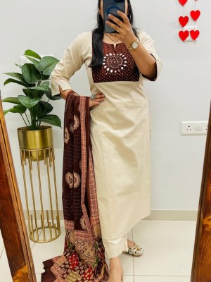 Mishti White Embroidered Designer Readymade Indian Straight Salwar Kameez Suit Kurti Pant Set for Women - Set of 3