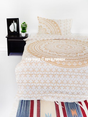 Classic Ombre Mandala Bohemian Twin Size Duvet Cover Set with One Pillow Sham