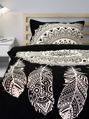 Black & White Dream Catcher Twin Size Duvet Cover Set with One Pillow Sham