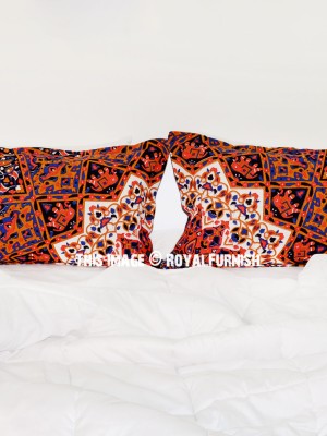 Boho Star Medallion Mandala Decorative Cotton Bed Pillow Sham Set of 2