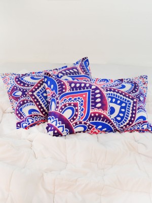 Bohemian Lotus Flower Mandala Decorative Cotton Pillow Sham Set of 2