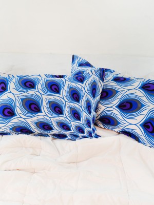Unique Indian Peacock Peafowl Decorative Cotton Pillow Sham Set of 2
