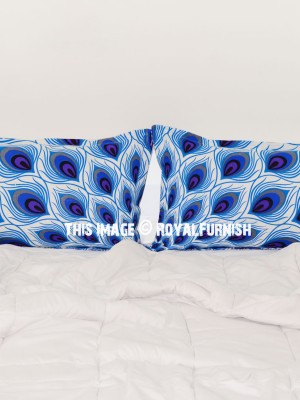 Unique Indian Peacock Peafowl Decorative Cotton Pillow Sham Set of 2