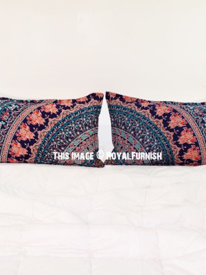 Popular Rajsthani Bohemian Elephant Mandala Decorative Cotton Pillow Sham Set of 2