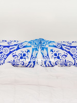 Bohemian Ombre Mandala Decorative Cotton Pillow Sham Floral Bed Pillow Cover Set of 2