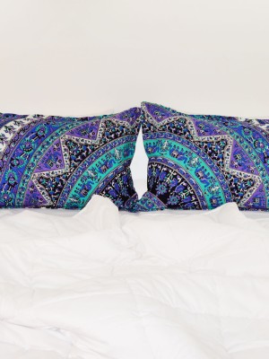 Boho Mandala Decorative Pillow Sham Cotton Bed Pillow Cover Set of 2