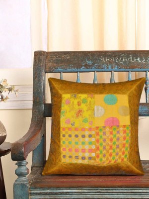 16" Indian Traditional Silk Brocade Decorative Square Cushion Cover Throw Pillow Case