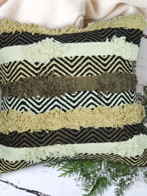 White Multi Shaggy Decorative Southwestern Textured Shag Throw Pillow Cover 16x16 Inch