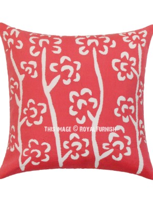 16" Handcrafted Applique Patchwork Throw Pillow Case Indian Boho Cushion Cover