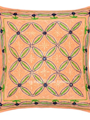 16" Jaipuri Embroidered Handcrafted Decorative Throw Pillow Cover