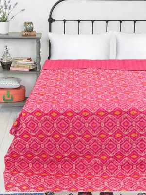 Rajasthani Traditional Printed Handmade Kantha Quilt Bedding Blanket