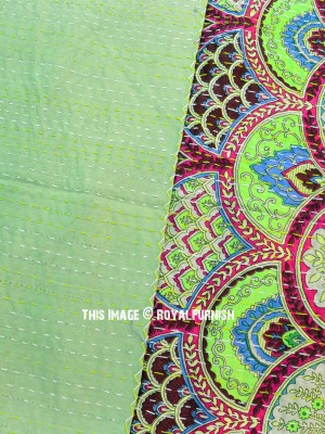 Beautiful Jaipuri Printed Handmade Kantha Quilt Boho Bedding Bedspread
