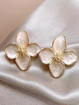 White Flower Earring Floral Korean Earrings Stud Affordable Special Tops Boho Trendy GenZ Jewelry