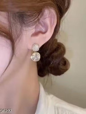 Square Shaped Drop Earring Korean Earrings Stud Affordable Special Tops Boho Trendy GenZ Jewelry