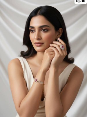 AD Bracelet Ring Combo Jewellery Set